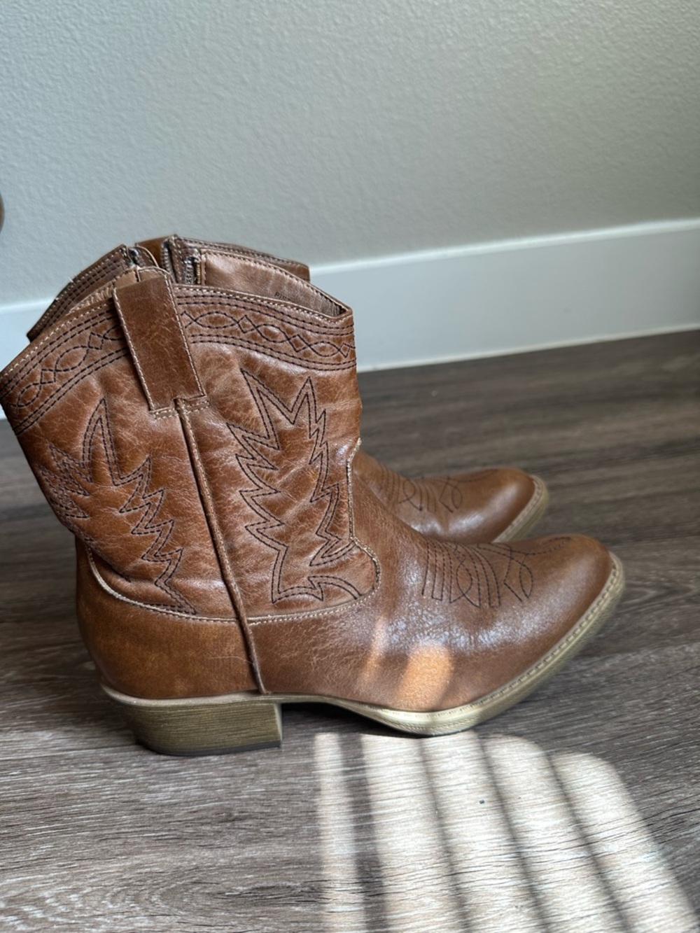 Brown Leather Western Cowboy Boots